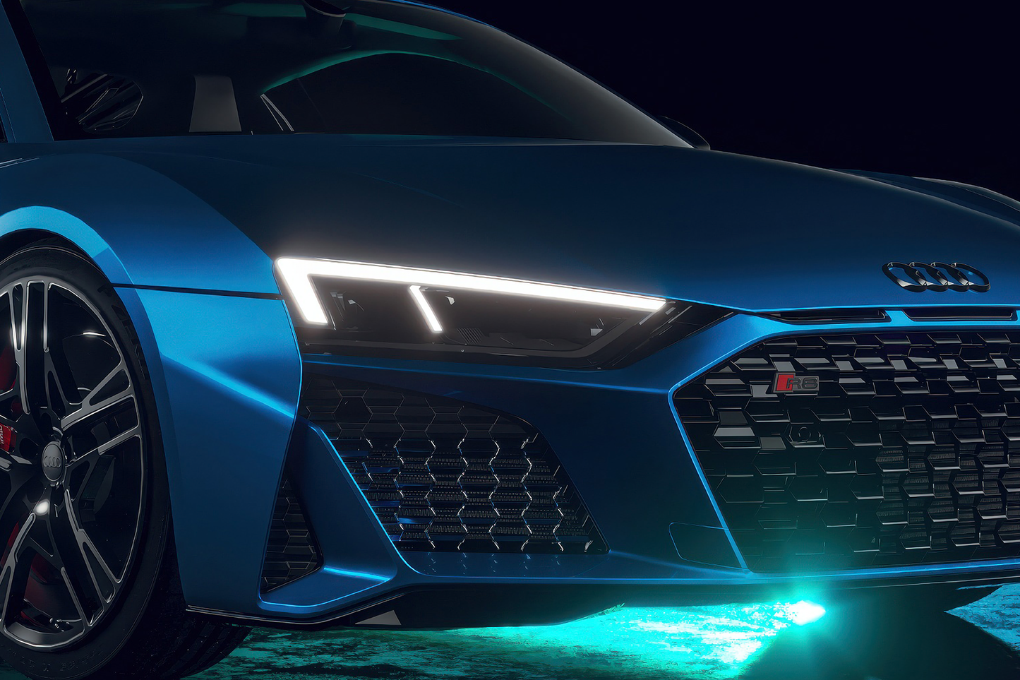 Neon Led Poster: Audi R8 Front