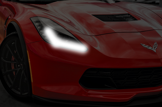 Neon Led Poster: Chevrolet Corvette C7 front