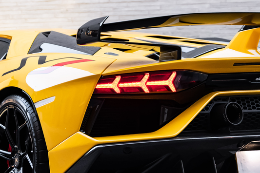 Neon Led Poster: Lamborghini Aventador SVJ rear