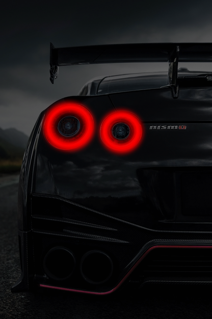 Neon Led Poster: Nissan GTR R35 rear v1